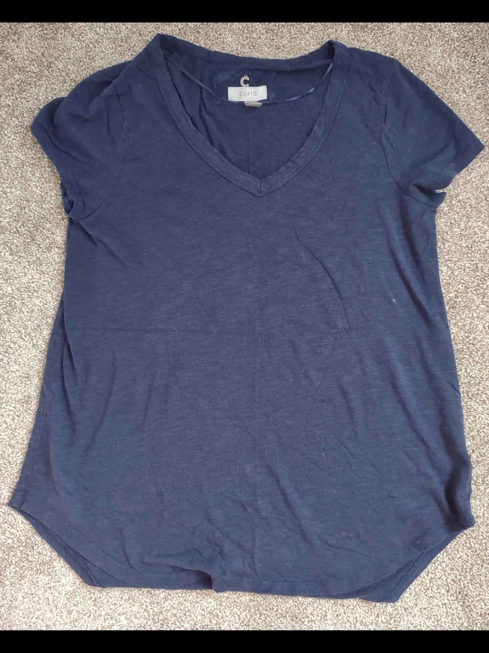 Cupio Navy V-Neck Tee Short Sleeve